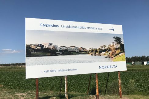 cartel carpinchos, nordelta,lote en venta